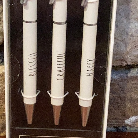 😘 NWT Rae Dunn Pen Set (3) BLESSED/GRATEFUL/HAPPY
